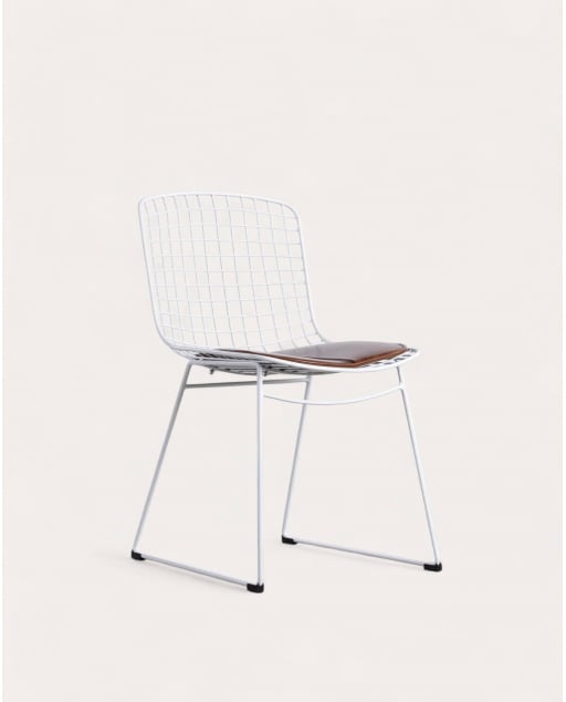 Silla de Comedor de Metal Respaldo Alto Aras - Blanco