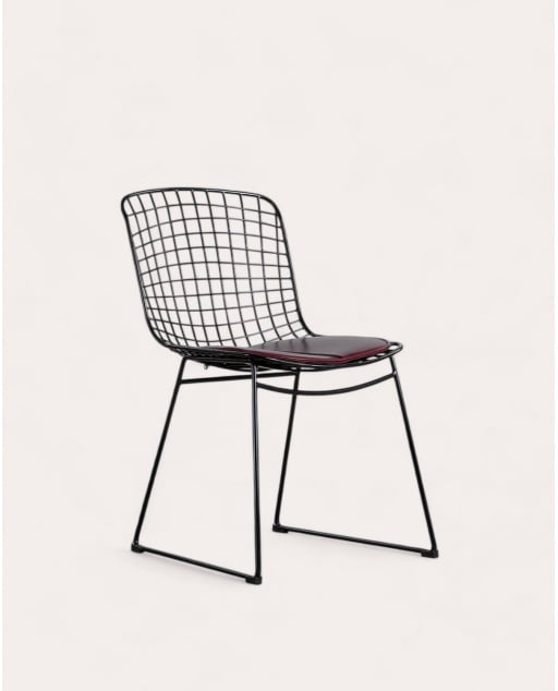 Silla de Comedor de Metal Respaldo Alto Aras - Negro