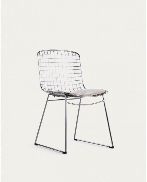 Silla de Comedor de Metal Respaldo Alto Aras - Blanco