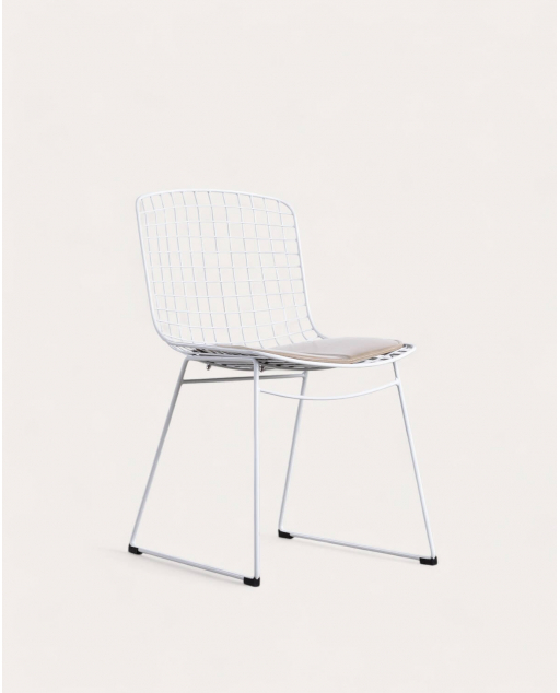 Silla de Comedor de Metal Respaldo Alto Aras - Blanco