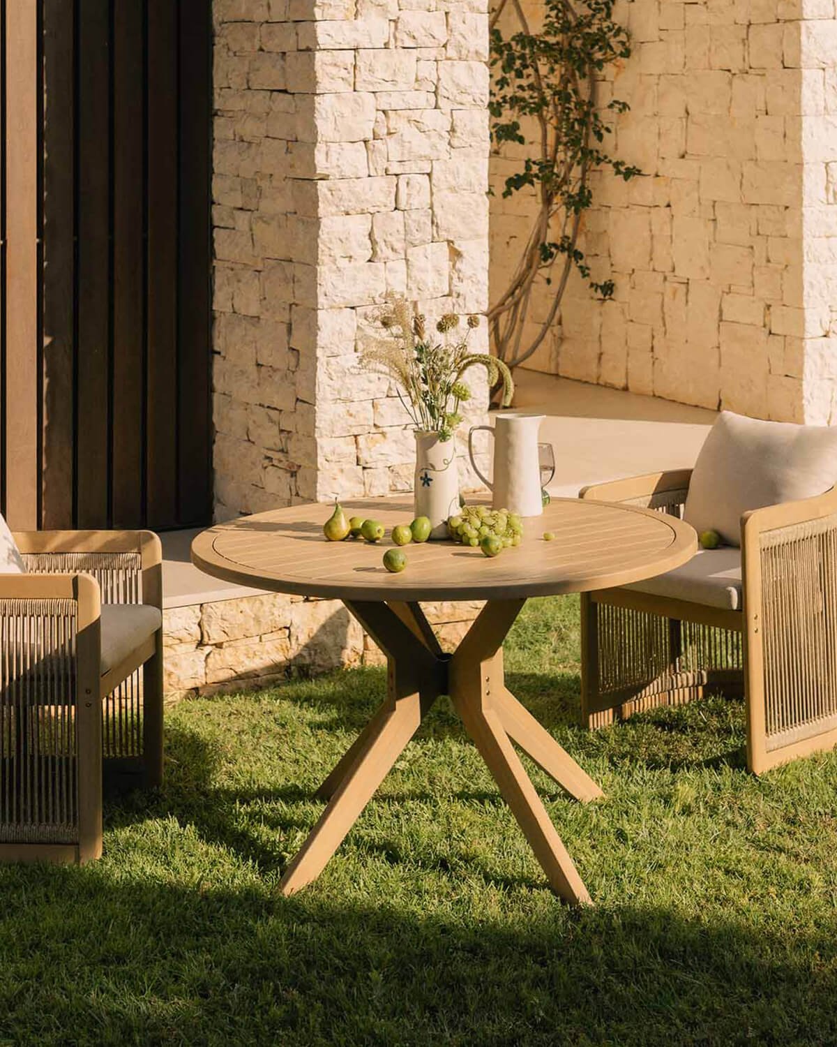 Mesa Redonda de Exterior de Madera de Acacia (Ø120 cm) Mirla, imagen de galería 2
