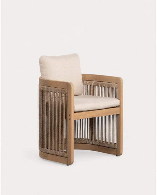 Pack 2 Sillas de Exterior de Madera de Acacia con Cojines Mirla