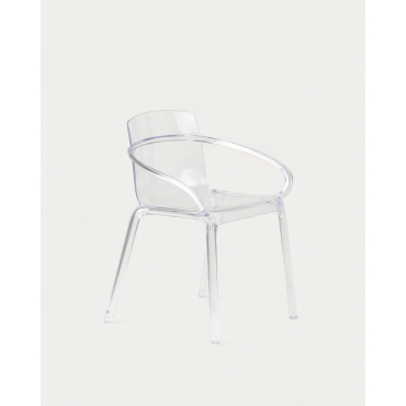 Pack 2 Sillas de Comedor con Reposabrazos de Policarbonato Zuera Transparente - The Masie