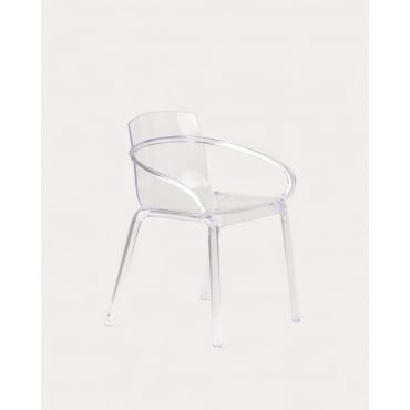 Pack 4 Sillas de Comedor con Reposabrazos de Policarbonato Zuera Transparente - The Masie