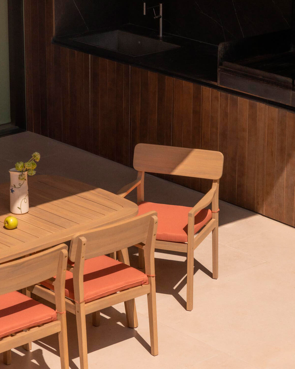 Pack 4 Sillas de Exterior con Reposabrazos de Madera de Acacia Marla, imagen de galería 2
