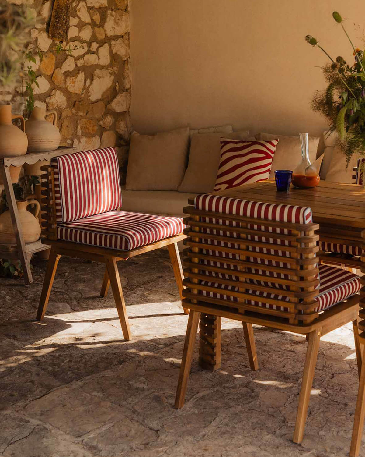 Silla de Exterior de Madera de Acacia con Cojines de Tela Hazan, imagen de galería 2