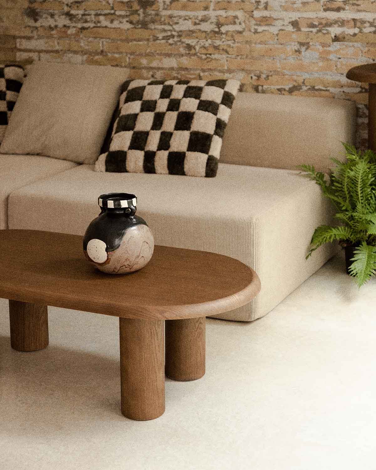 Mesa de Centro Ovalada de Madera (110x55 cm) Alhie, imagen de galería 2