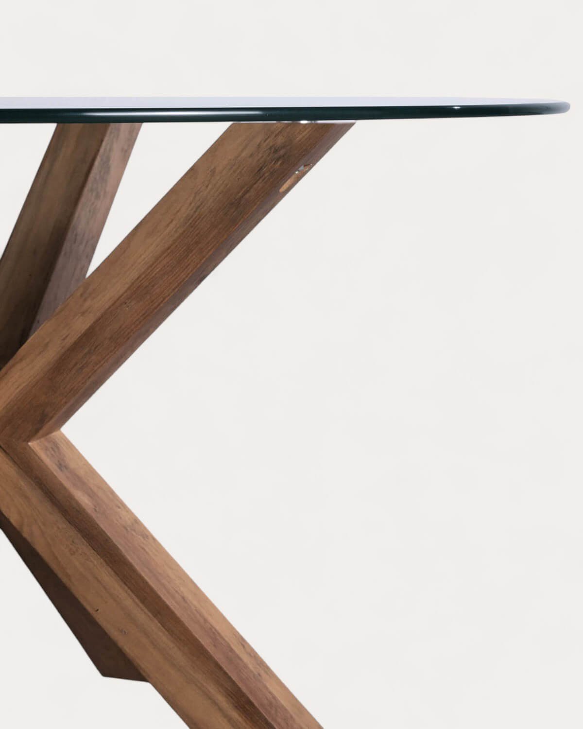 Set de Mesa de Comedor Redonda de Cristal (Ø120 cm) Vuoto y 4 Sillas de Tela Bonse, imagen de galería 6