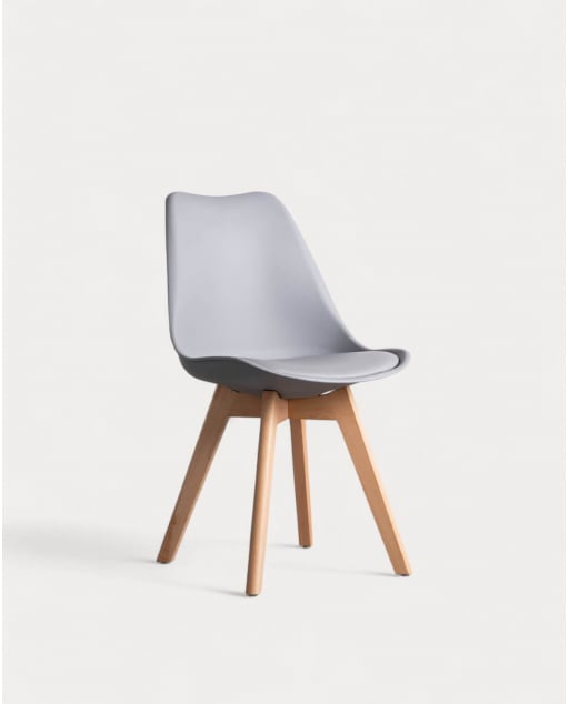 Pack 2 Sillas de Comedor de Polipropileno y Madera Fine Freya