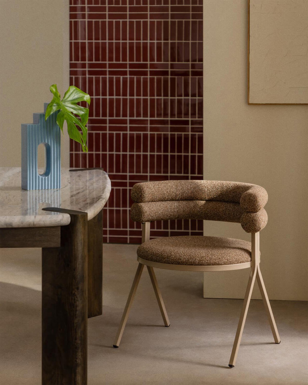 Silla de Comedor de Tela y Metal Aixa Classic, imagen de galería 2