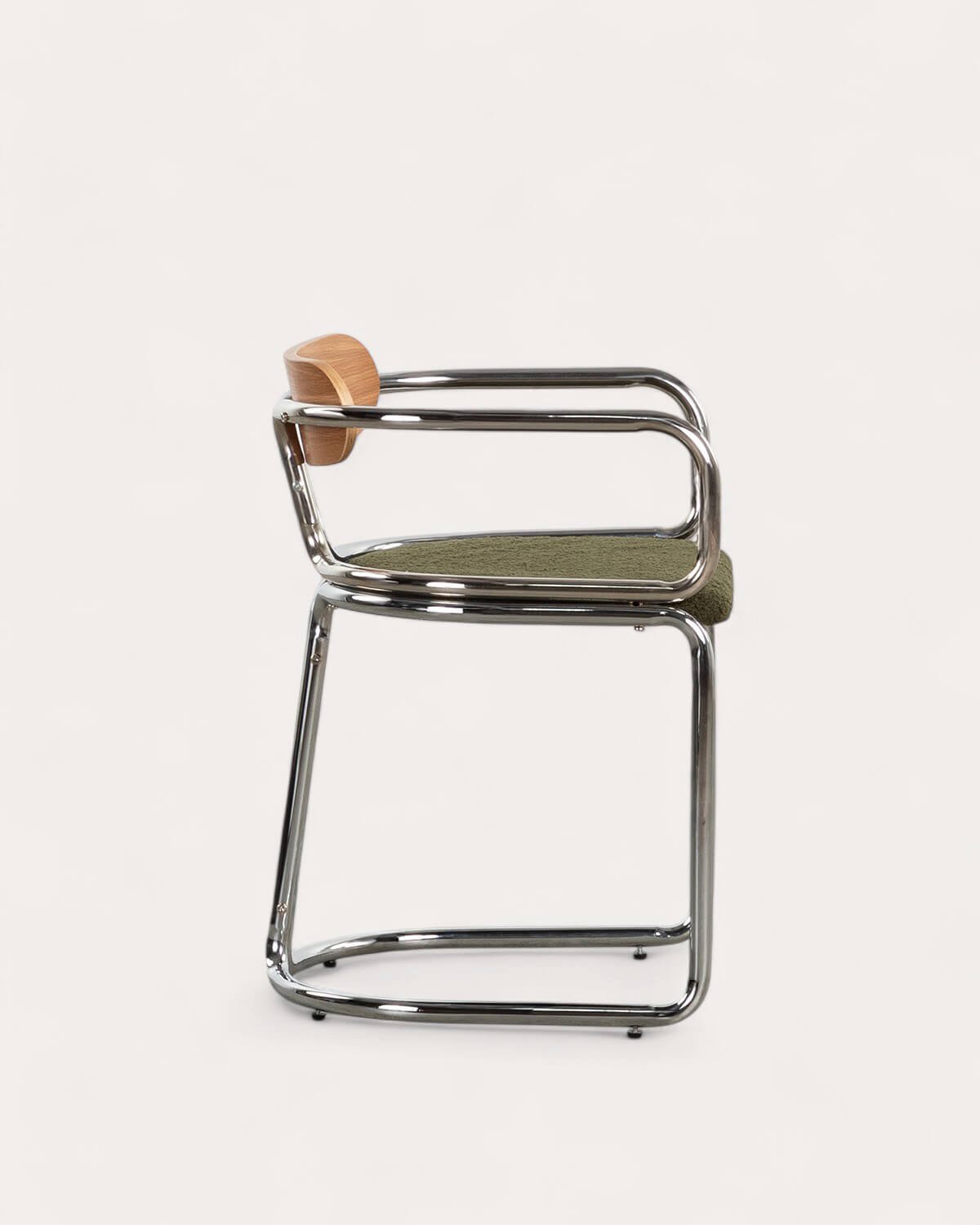 Silla de Comedor con Reposabrazos de Tela Bouclé y Madera Teba , imagen de galer&iacute;a 4