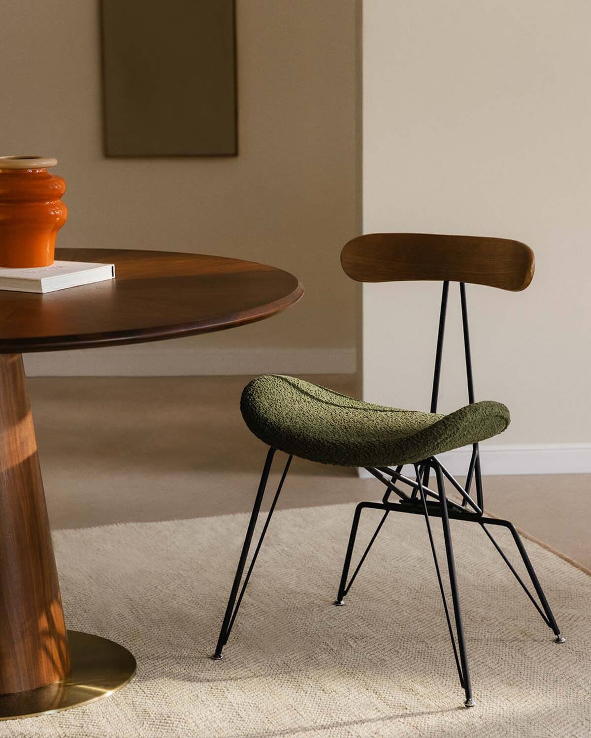 Silla de Comedor de Tela y Madera Brunela, imagen de galería 2