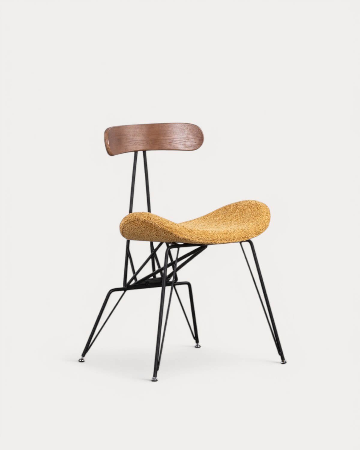 Silla de Comedor de Tela y Madera Brunela, imagen de galería 1