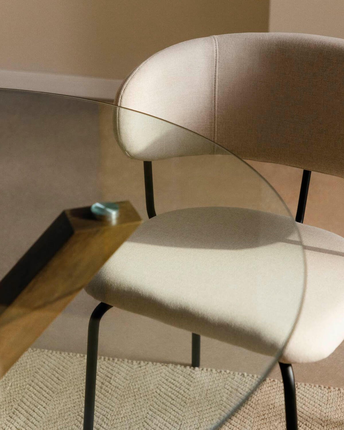 Silla de Comedor de Tela y Metal Bonse, imagen de galería 3