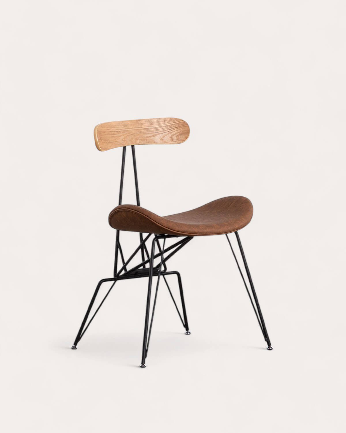 Pack 2 Sillas de Comedor de Polipiel y Madera Brunela, imagen de galería 1
