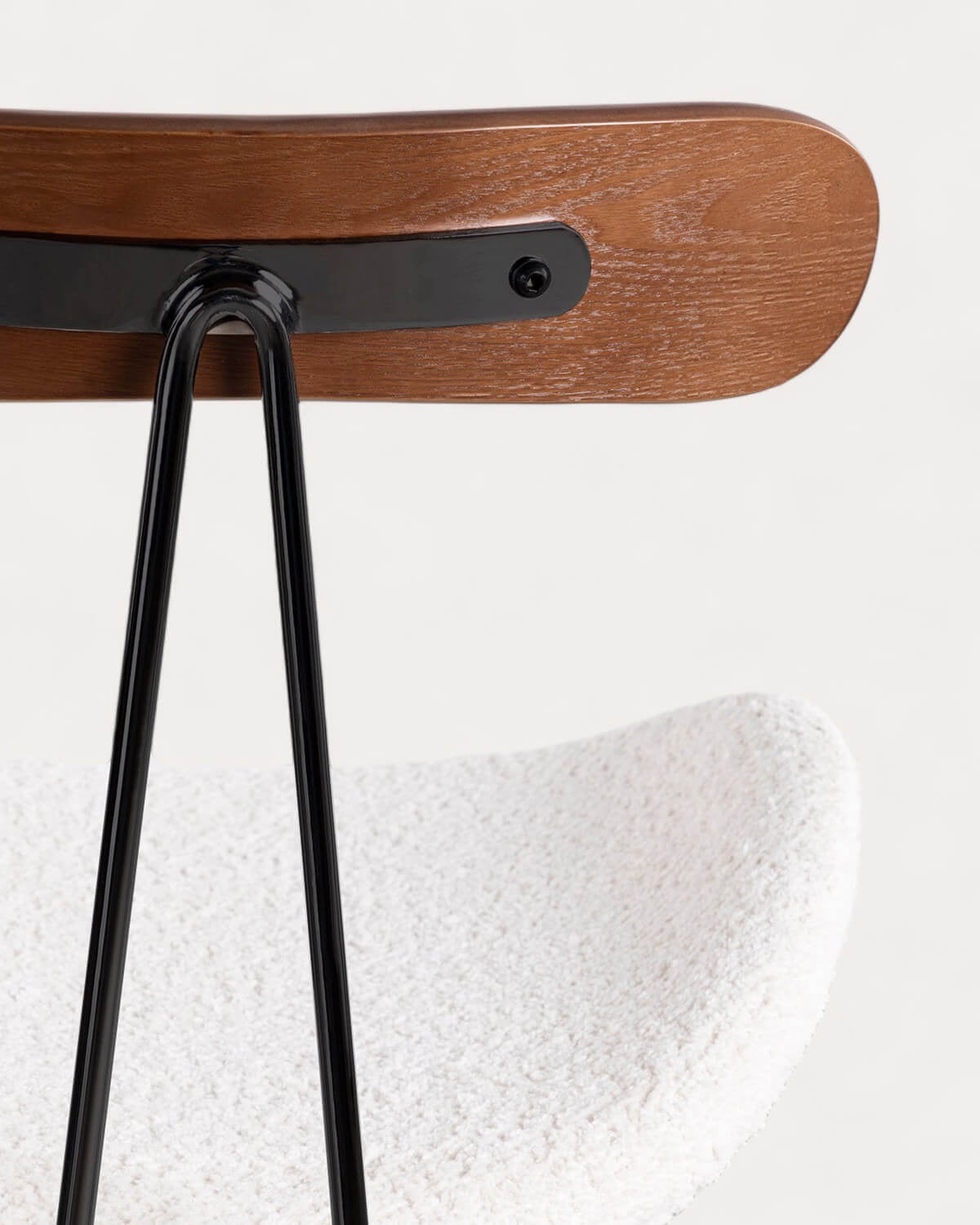 Taburete Alto de Tela y Madera (75 cm) Brunela, imagen de galer&iacute;a 5