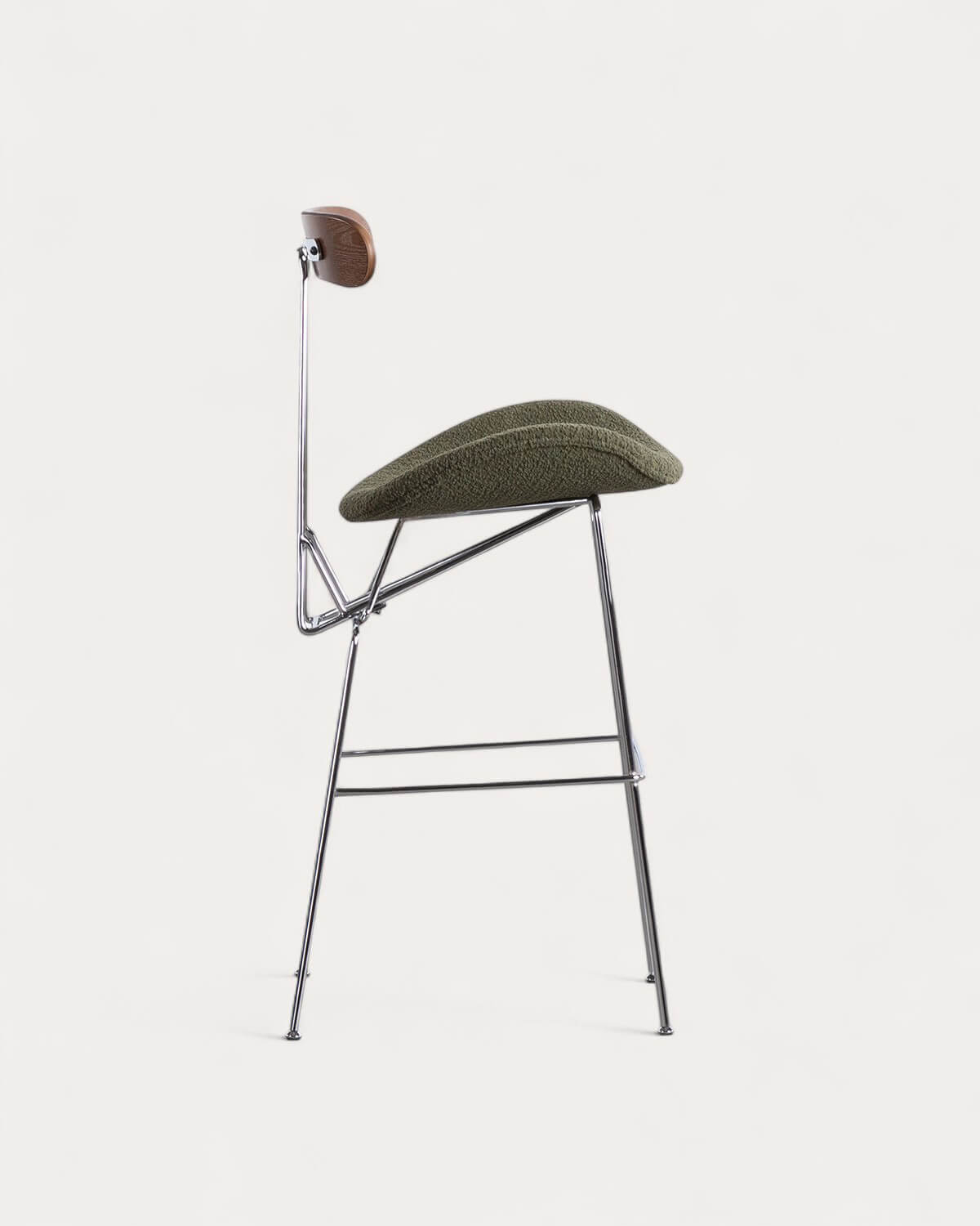 Taburete Alto de Tela y Madera (76,5 cm) Brunela, imagen de galería 4