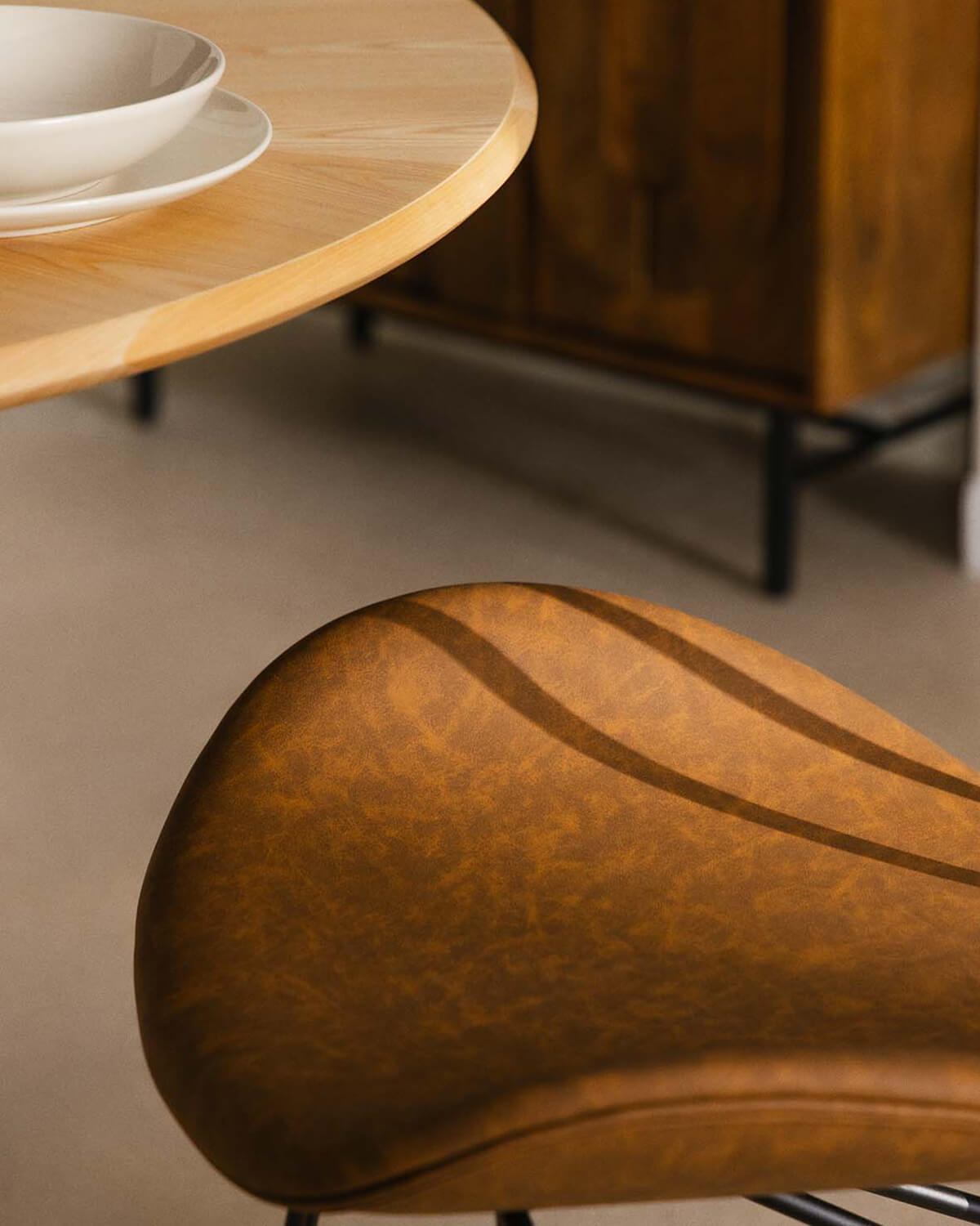 Pack 4 Sillas de Comedor de Polipiel y Madera Brunela, imagen de galer&iacute;a 3