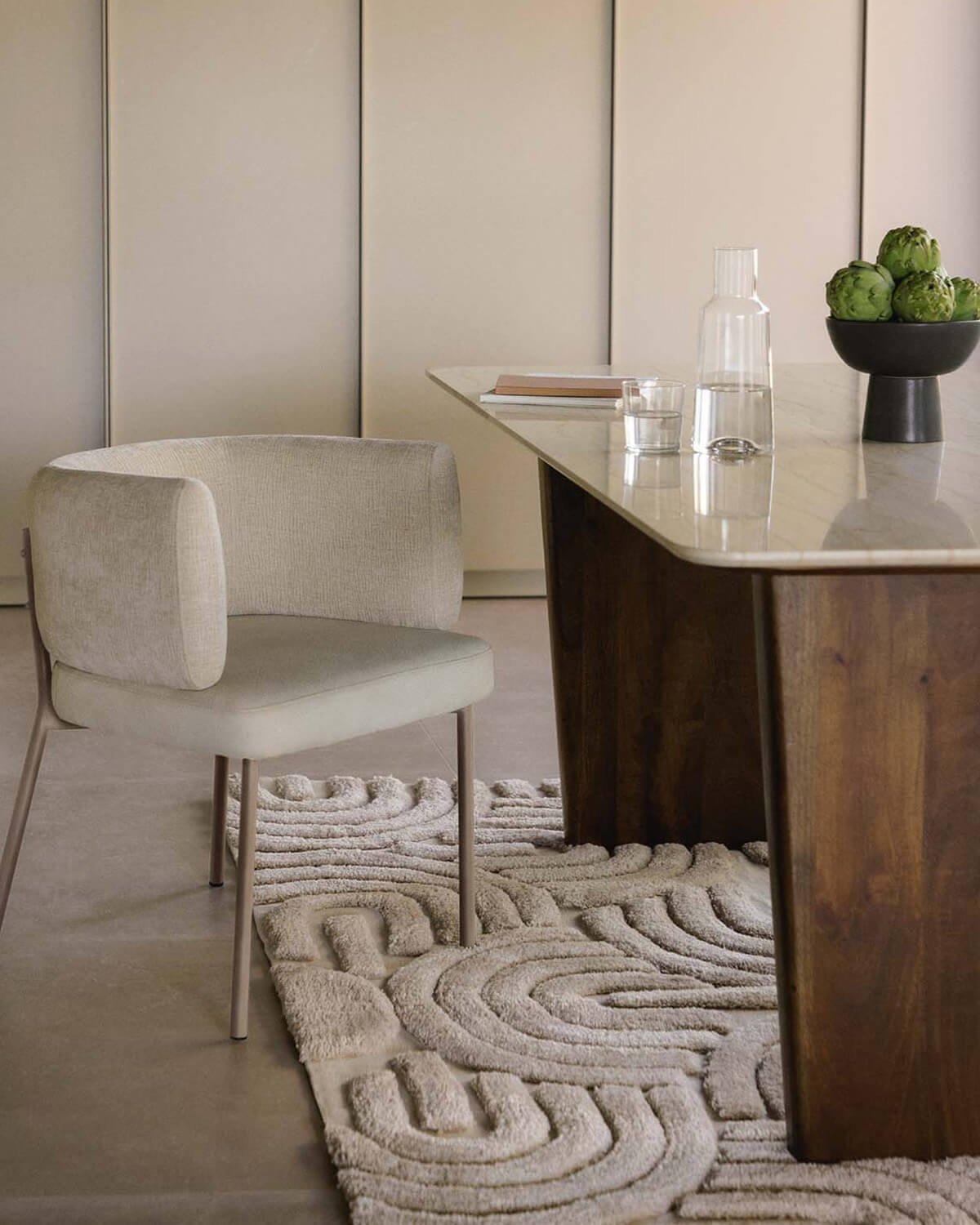 Silla de Comedor de Tela y Metal Hades Soft, imagen de galería 2