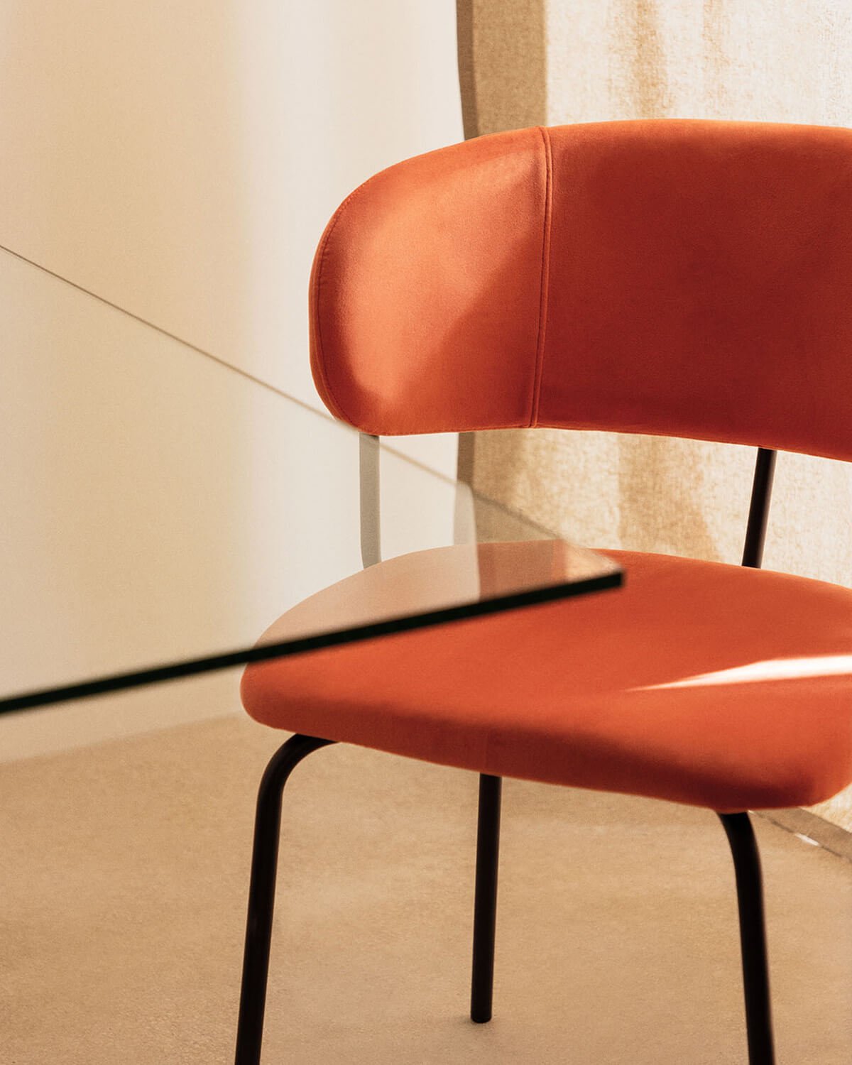 Silla de Comedor de Terciopelo y Metal Bonse, imagen de galería 3