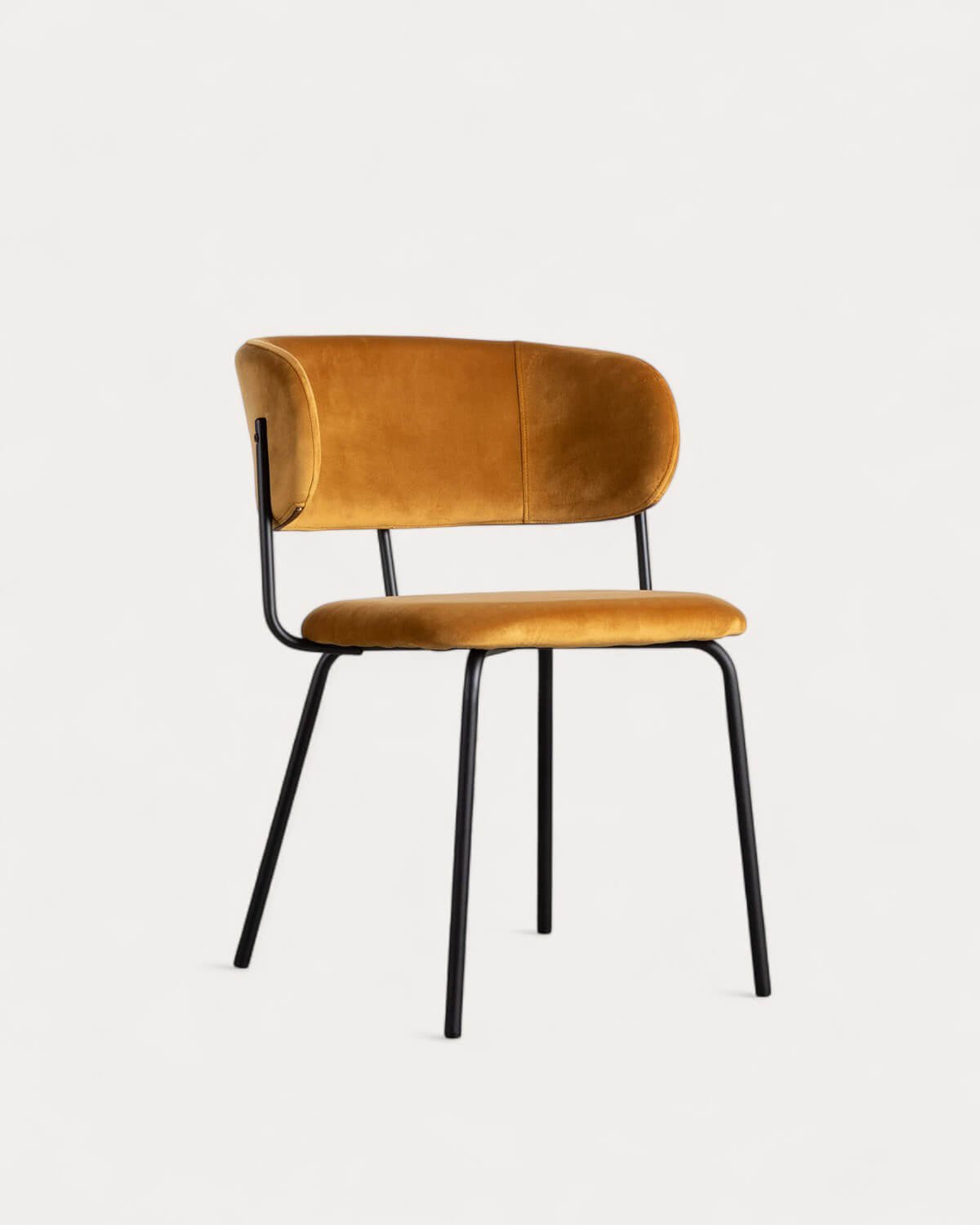 Silla de Comedor de Terciopelo y Metal Bonse, imagen de galería 1