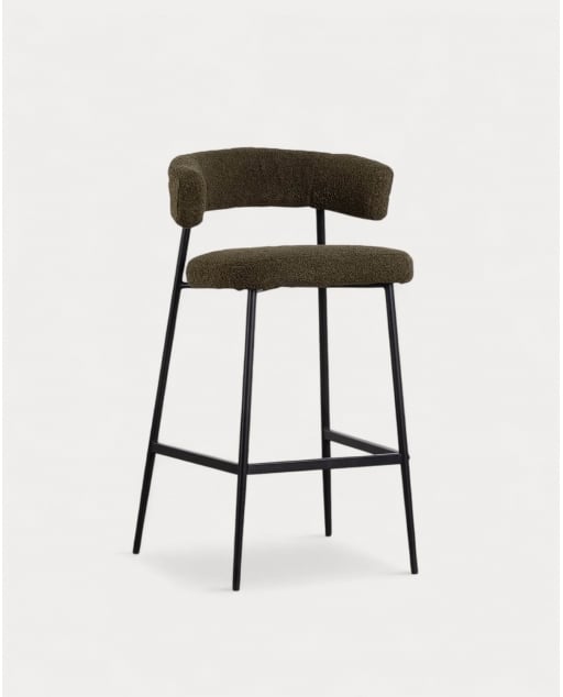 Taburete Alto de Metal (74 cm) Eloise Bouclé