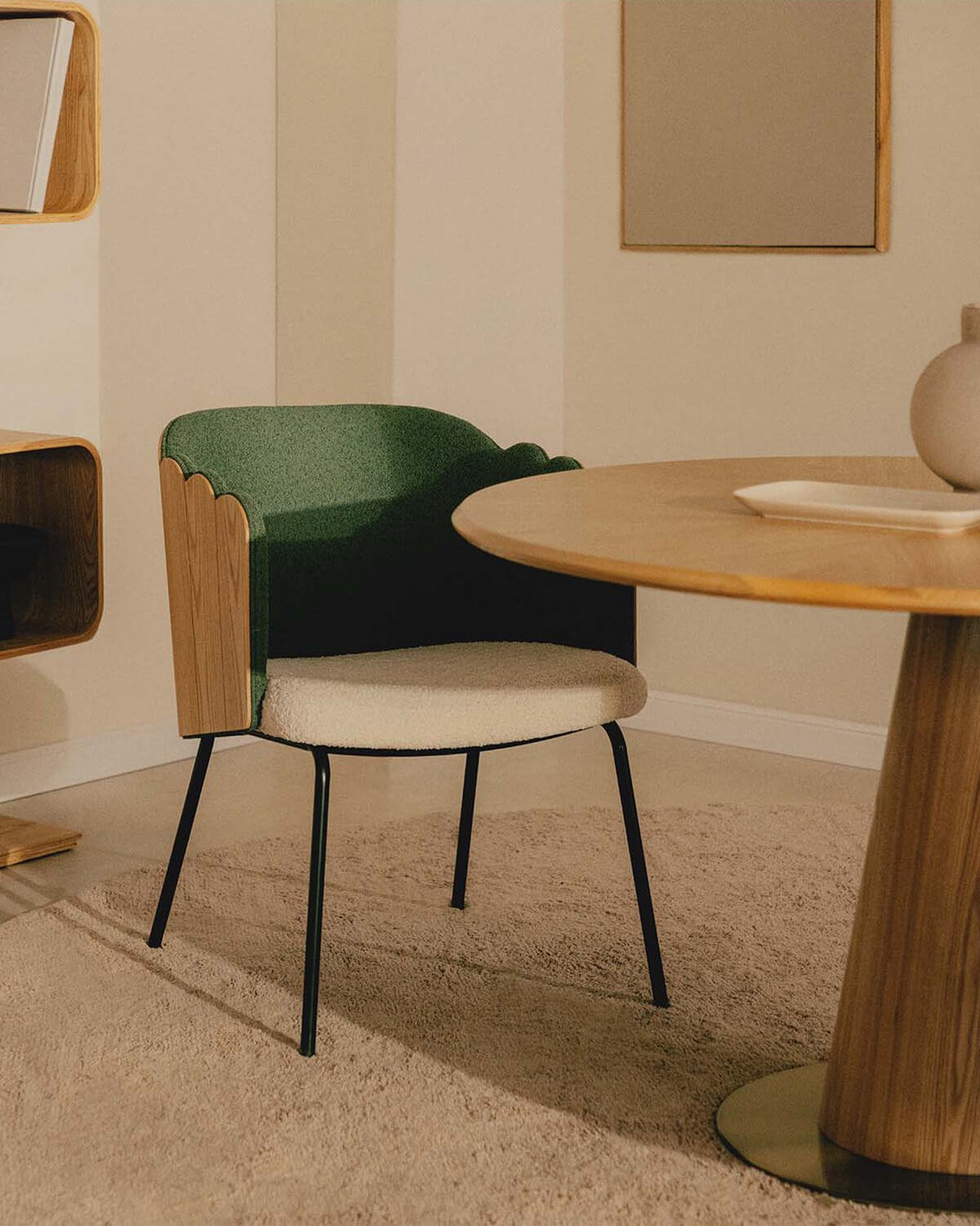 Pack 4 Sillas de Comedor de Madera y Tela Rene, imagen de galería 2