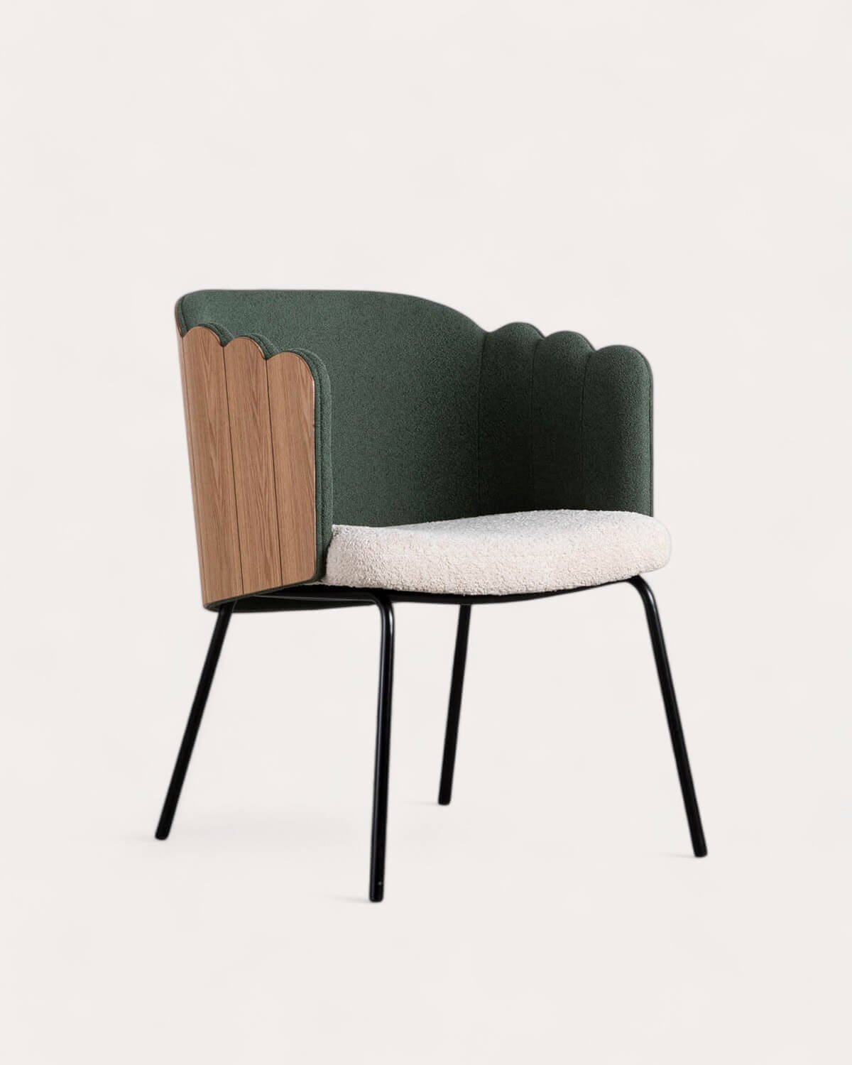 Pack 4 Sillas de Comedor de Madera y Tela Rene, imagen de galería 1