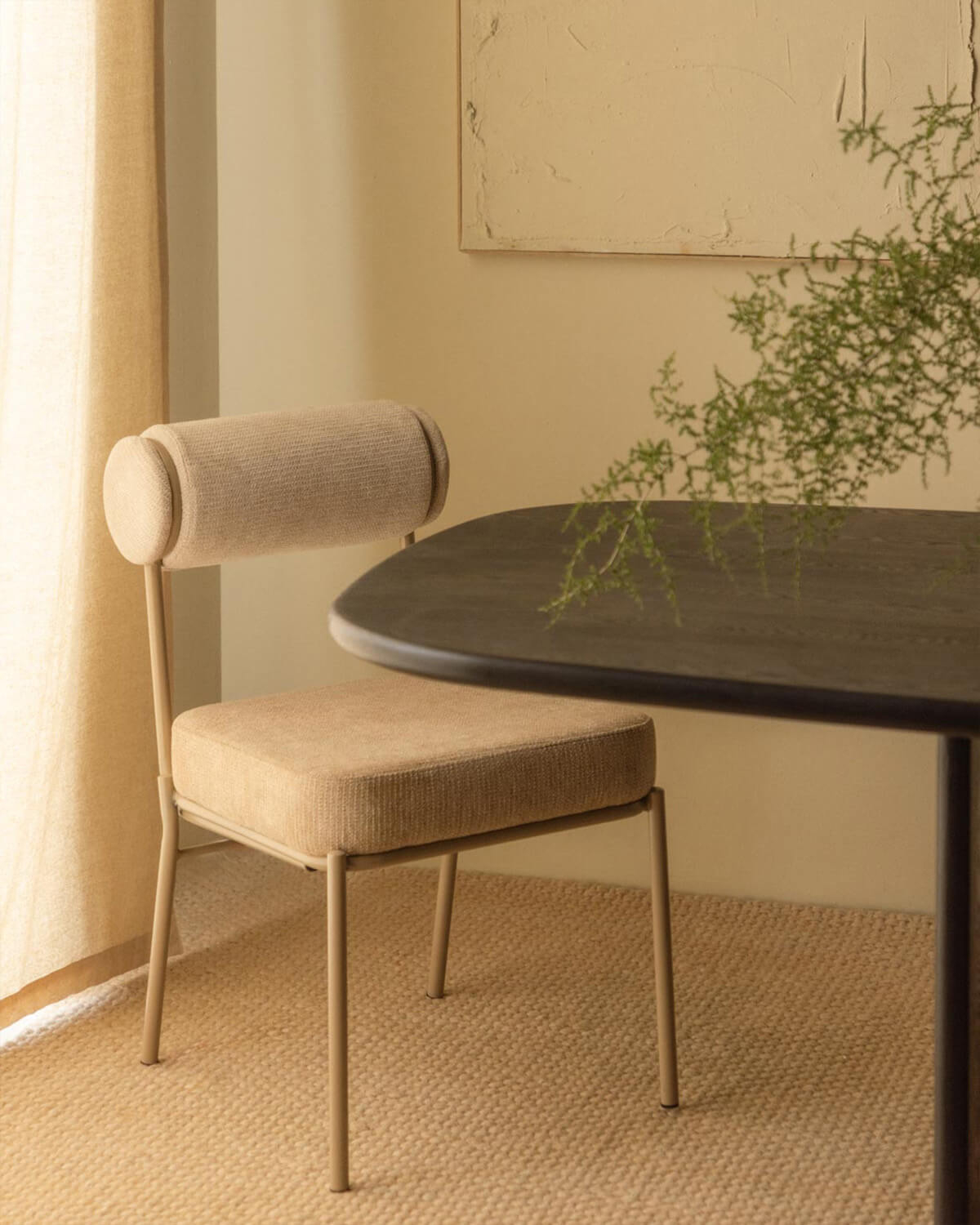 Silla de Comedor de Tela y Metal Elin Soft, imagen de galería 2