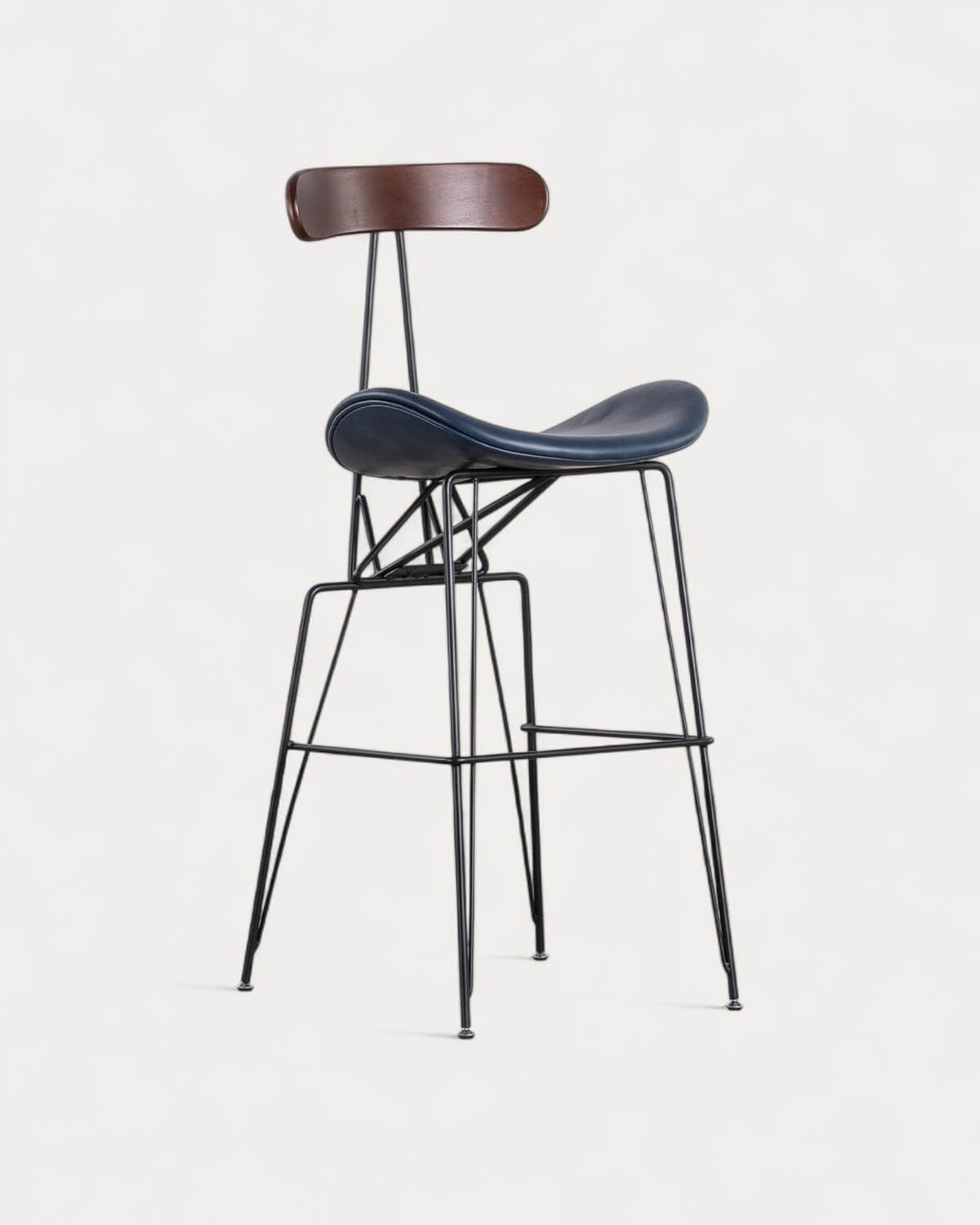 Taburete Alto de Polipiel y Madera (76 cm) Antonela, imagen de galería 1