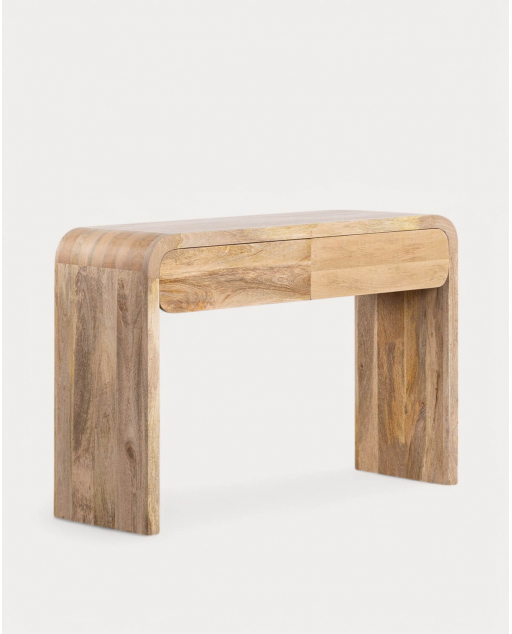 Consola recibidor rectangular 2 cajones 120x40 cm de madera de mango Vanile