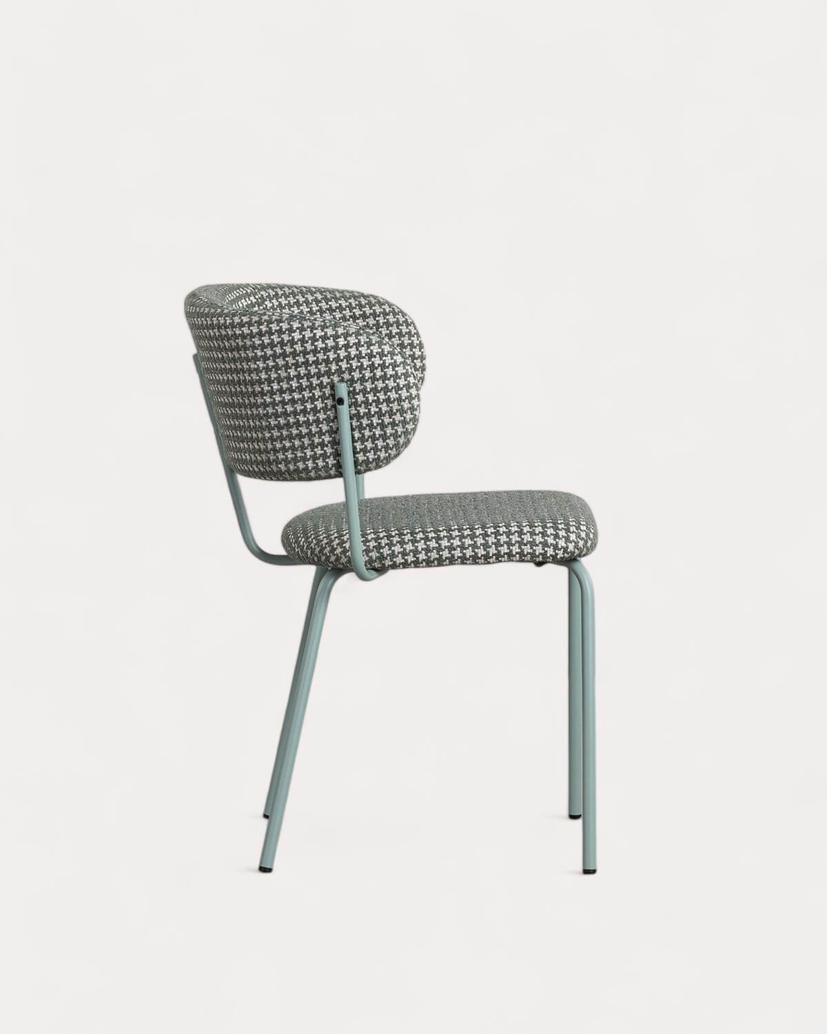 Silla de Comedor de Metal y Tela con Estampado Bonse, imagen de galería 4