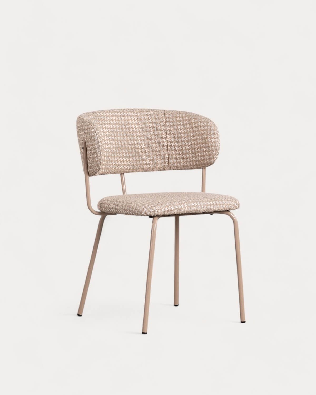 Silla de Comedor de Metal y Tela con Estampado Bonse, imagen de galería 1