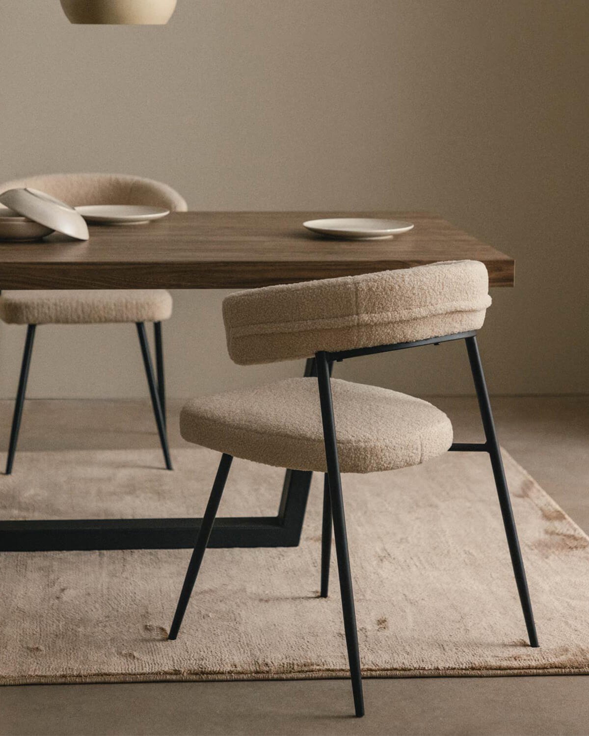 Silla de Comedor de Metal Eloise Bouclé , imagen de galería 2