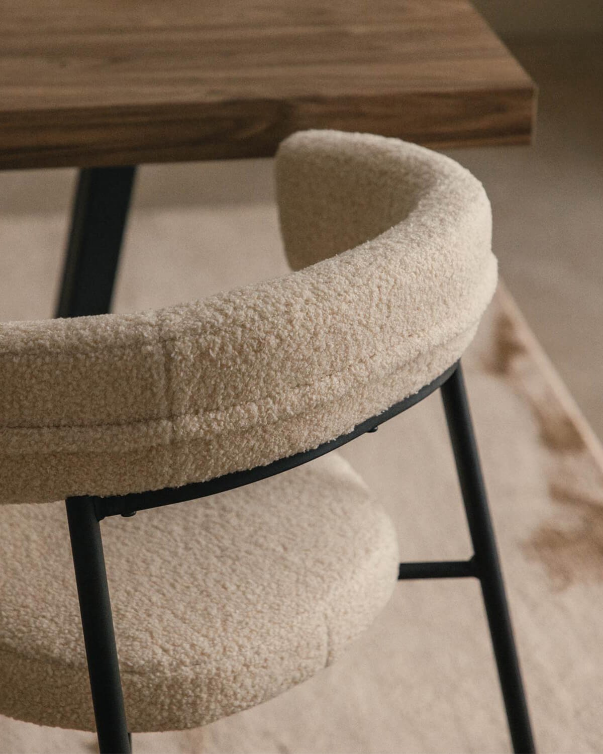 Silla de Comedor de Metal Eloise Bouclé , imagen de galería 3