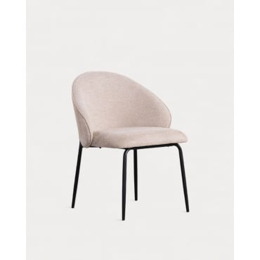 Pack 4 Sillas de Comedor de Tela y Metal Emna Beige Seashell - The Masie