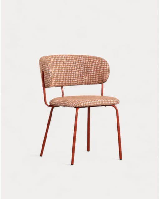 Silla de Comedor de Metal y Tela con Estampado Bonse