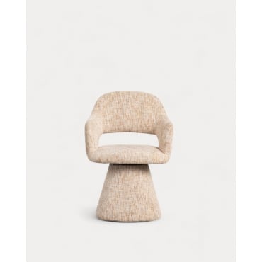 Pack 2 Sillas de Comedor de Tela y Metal Newen Tela -Beige Seashell - The Masie