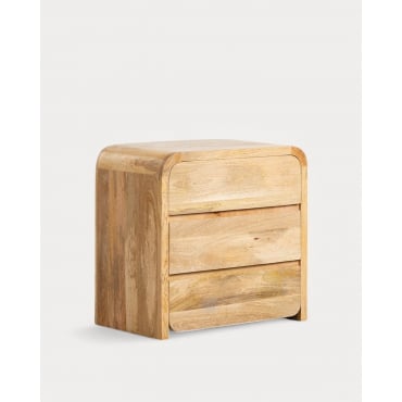 Cómoda Cajonera con 3 Cajones 80x50 cm de Madera de Mango Vanile Madera de Mango Medio - The Masie