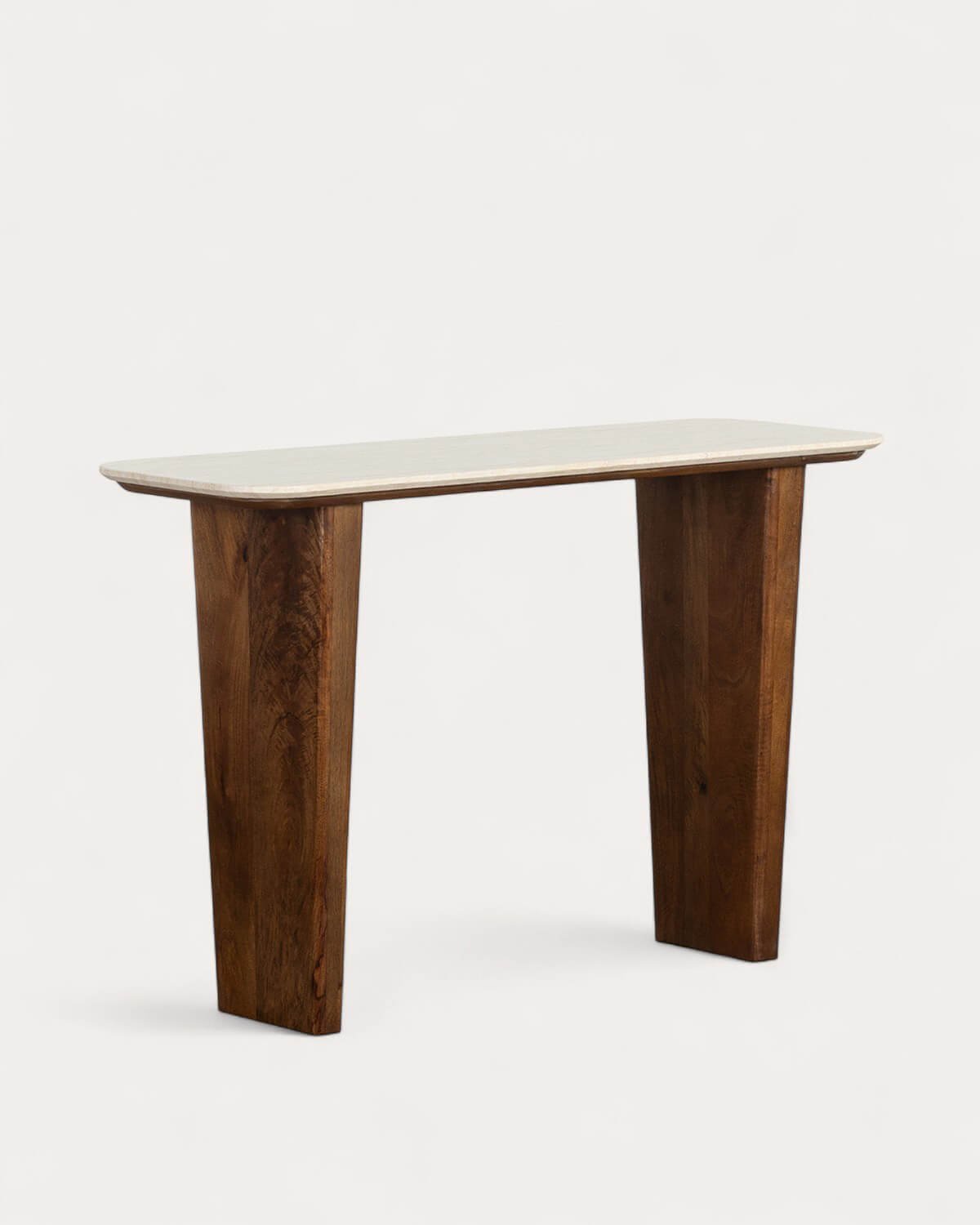 Consola de Mármol Egipcio y Madera de Mango (119,5x40 cm) Amatis, imagen de galería 1