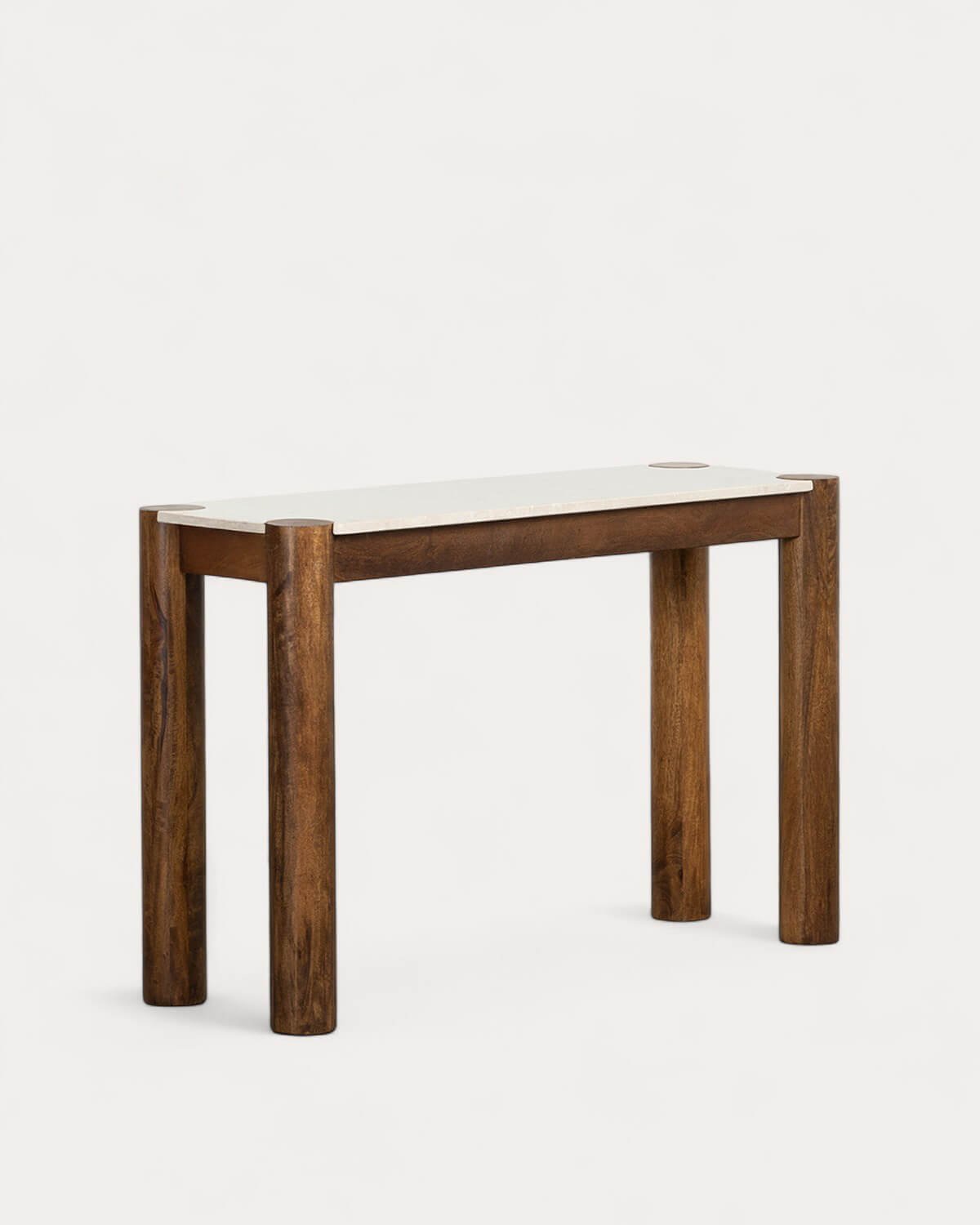 Consola de Mármol Botticino y Madera de Mango (120x40 cm) Dublin, imagen de galería 1