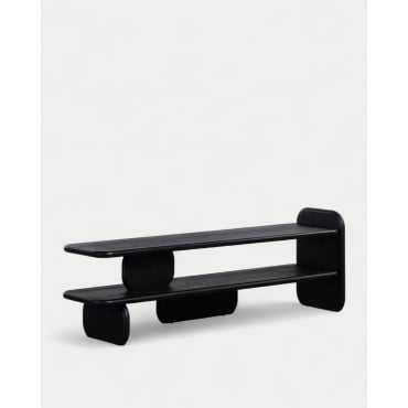 Mueble de TV de Madera de Pino y Madera de Olmo Kuroen Madera Negra - The Masie