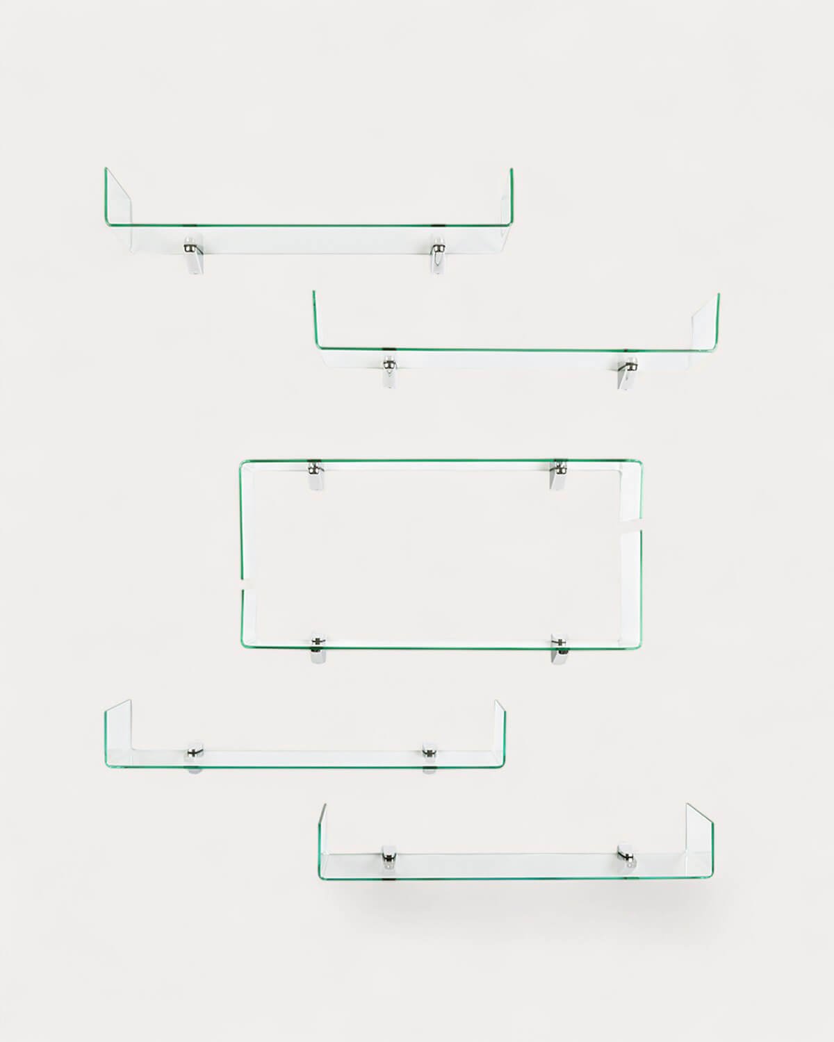 Conjunto de Estantes de Pared de Cristal Curvado Iris, imagen de galería 1