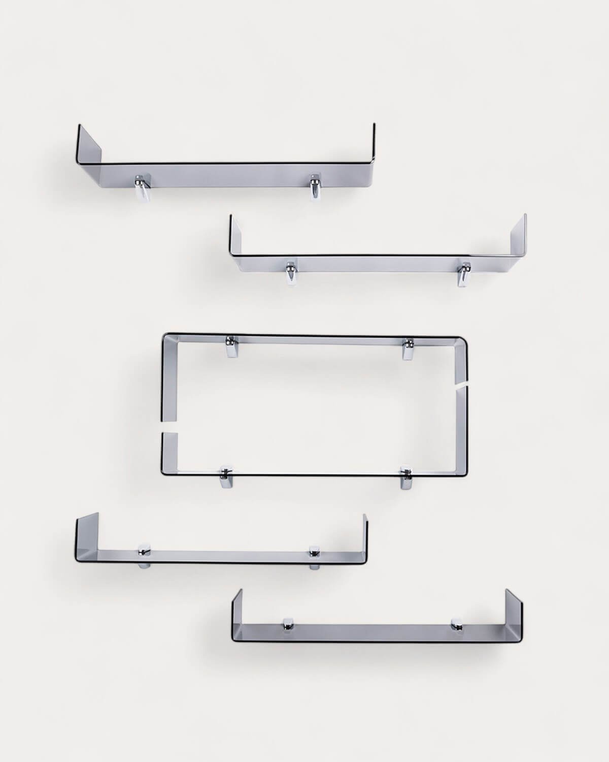 Conjunto de Estantes de Pared de Cristal Curvado Iris, imagen de galería 1