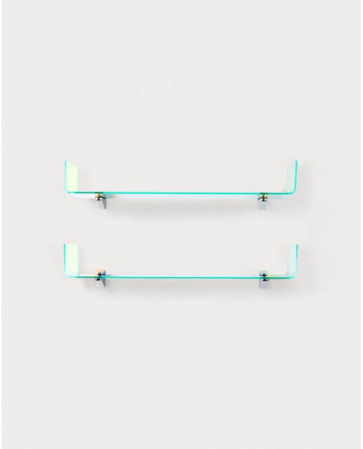 Set de 2 Estantes de Pared de Cristal Curvado Iris
