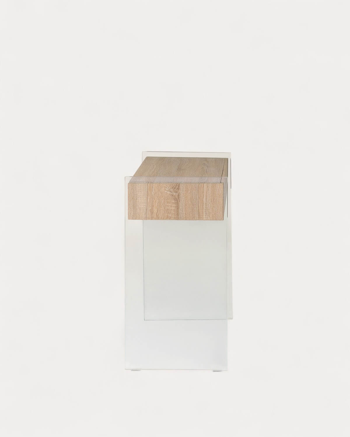 Consola recibidor rectangular 2 cajones 110x40 cm de madera y cristal Galad, imagen de galer&iacute;a 4