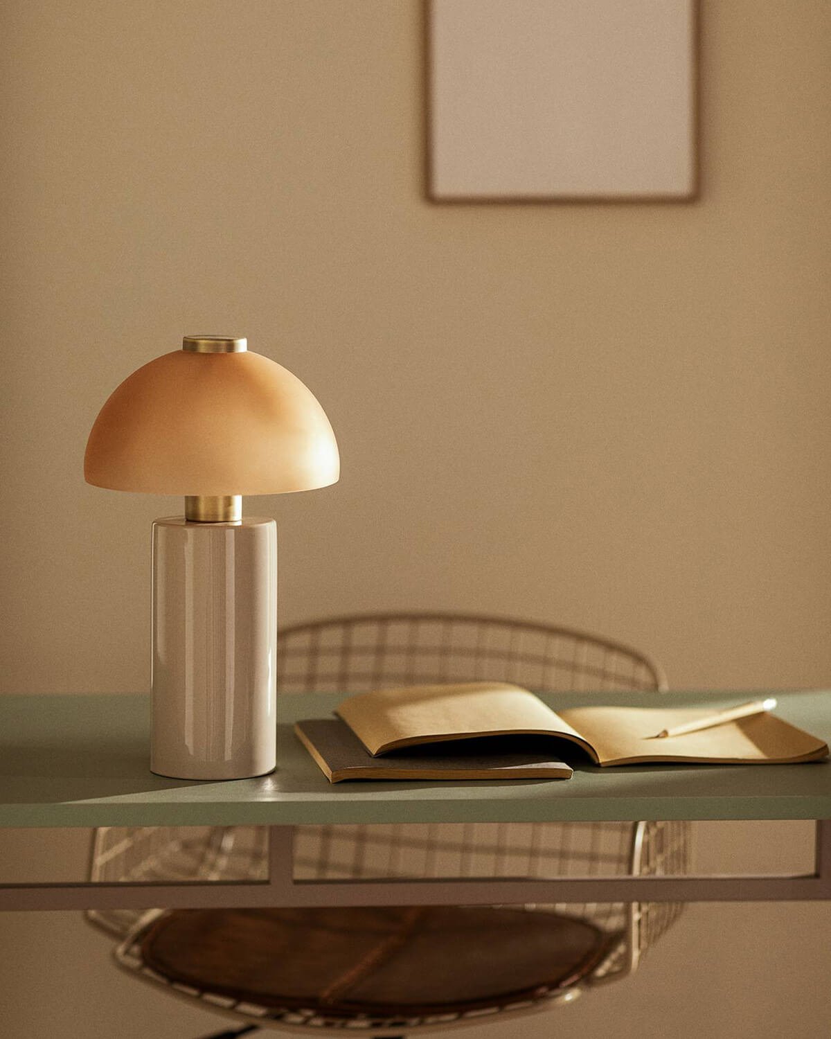 Lámpara de Mesa de Metal y Vidrio (Ø19,5 cm) Seta Vidre, imagen de galería 2