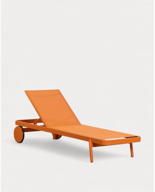 Tumbona Reclinable de Aluminio y Tela Celina - Naranja Terra