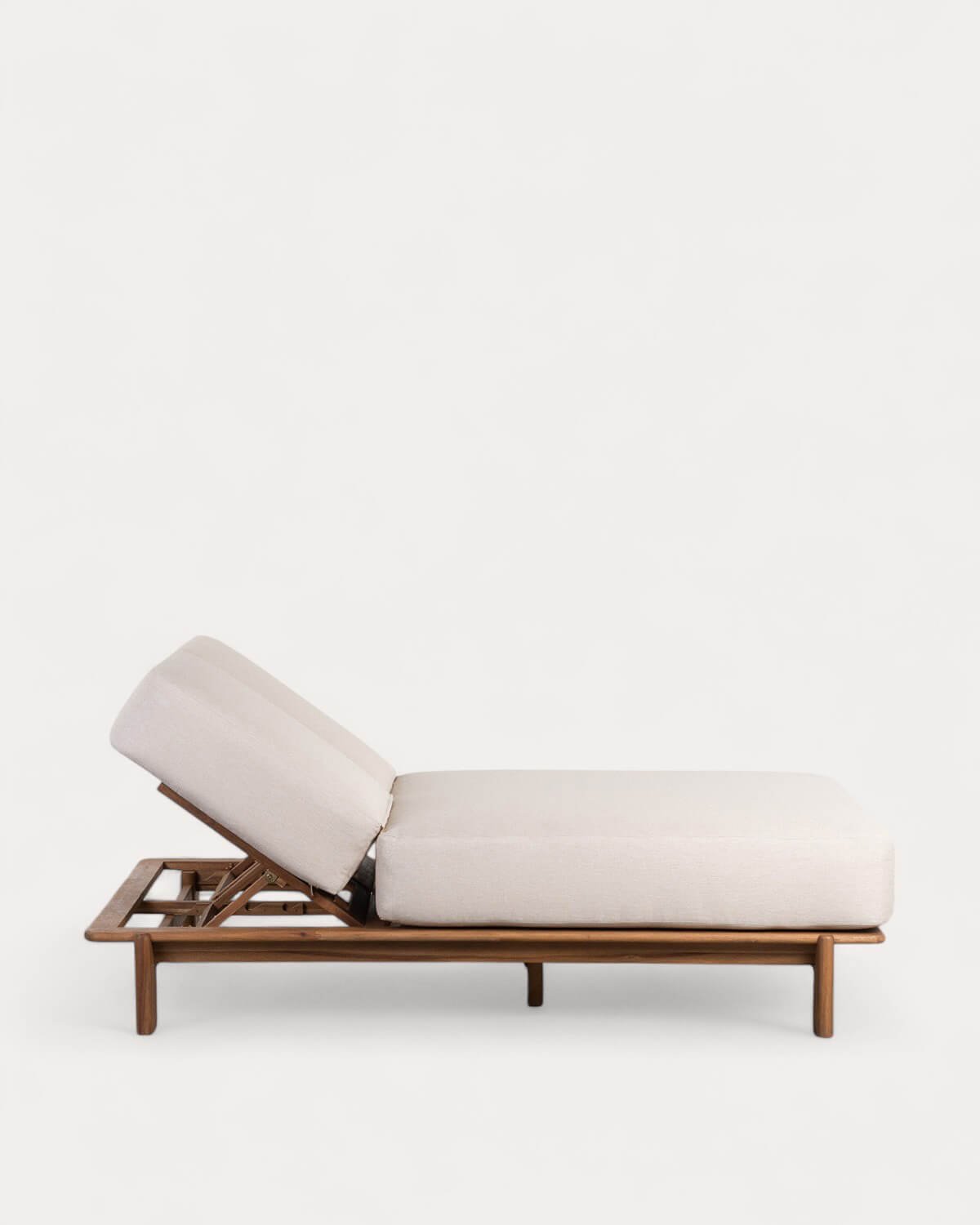 Tumbona Doble Reclinable de Madera de Acacia con Cojín de Tela Cael , imagen de galería 4