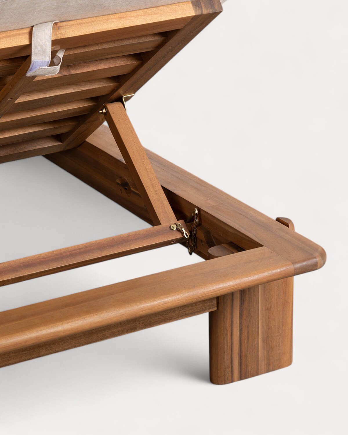 Tumbona Doble Reclinable de Madera de Acacia con Cojín de Tela Cael , imagen de galería 8